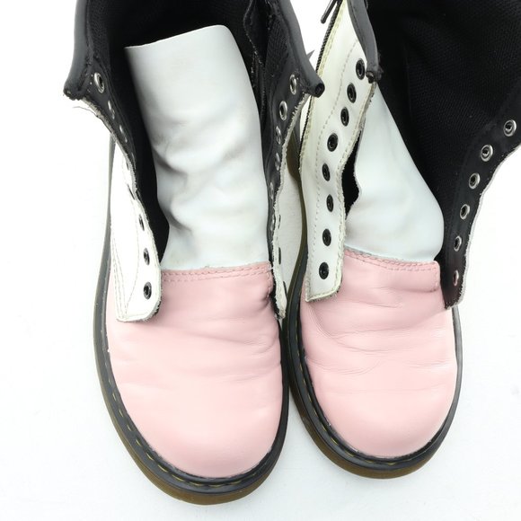 Dr. Martens 1460J Junior Softy T Leather Lace/Zip Boots Pink/White US3 EU34 - Picture 11 of 16